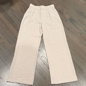 Abercrombie & Fitch Cream Wide-Leg Women's Pants